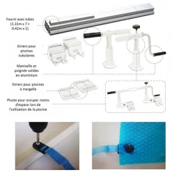 Bâches Et Couvertures De Sécurité Pour Piscines Enrouleur Bâche Bulles Solaris 2 Kokido Piscine Hors Sol Avec 10 Sangles -Espace vert et piscine Soldes Boutique accessoires enrouleur pisci