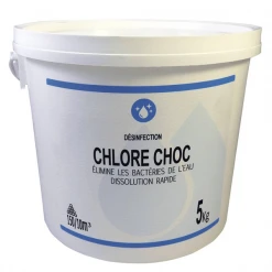 Poolstyle Produit D'entretien Piscine Traitement Chlore Choc Anti Bactéries Piscine Granulés Pot 5 Kg
