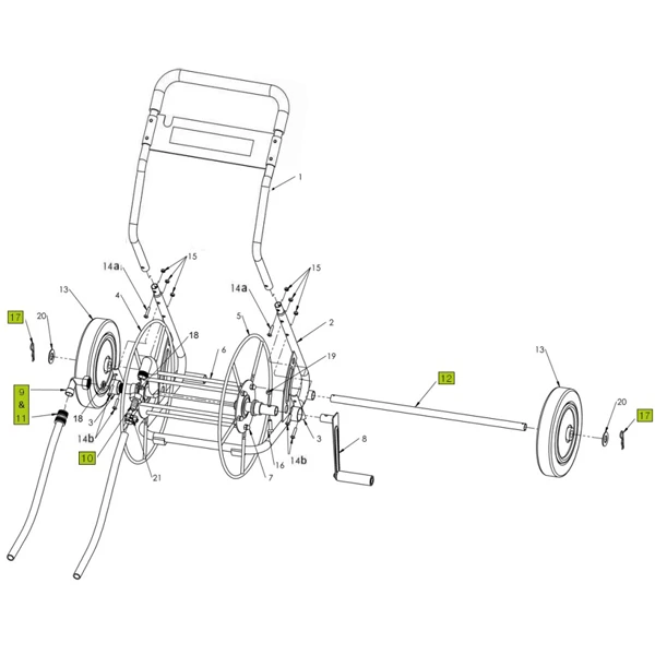 Dévidoir Axe Roues Dévidoir 2 Roues 55 Mètres Edia Diamètre 20 Mm 580 Mm Acier 4 Dévidoir Axe Roues Dévidoir 2 Roues 55 Mètres Edia Diamètre 20 Mm 580 Mm Acier – Image 2