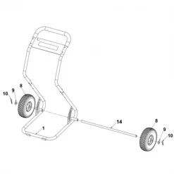 Dévidoir Axe Roues Dévidoir 2 Roues Edia Diamètre 20 Mm Longueur 710 Mm Acier -Espace vert et piscine Soldes Boutique devidoir axe de roue