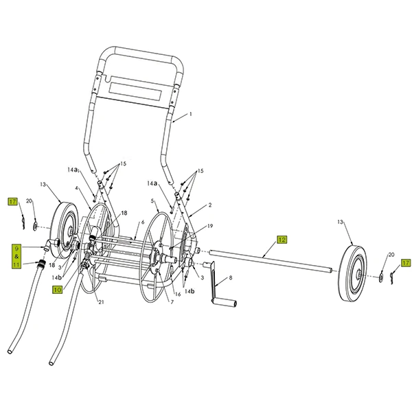 Dévidoir Dévidoir Métallique 2 Roues Pleines Edia Tuyau Arrosage 55m Noir Vert 3 Dévidoir Dévidoir Métallique 2 Roues Pleines Edia Tuyau Arrosage 55m Noir Vert