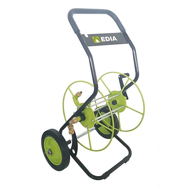 Dévidoir Dévidoir Métallique 2 Roues Pleines Edia Tuyau Arrosage 55m Noir Vert 4 Dévidoir Dévidoir Métallique 2 Roues Pleines Edia Tuyau Arrosage 55m Noir Vert – Image 2