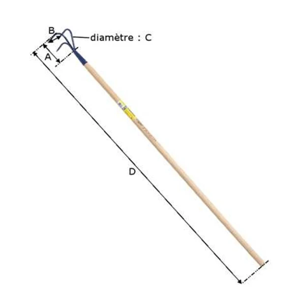 Outillage De Jardinier Griffe De Jardin PERRIN 3 Dents Avec Manche De 130 Cm 5 Outillage De Jardinier Griffe De Jardin PERRIN 3 Dents Avec Manche De 130 Cm – Image 3