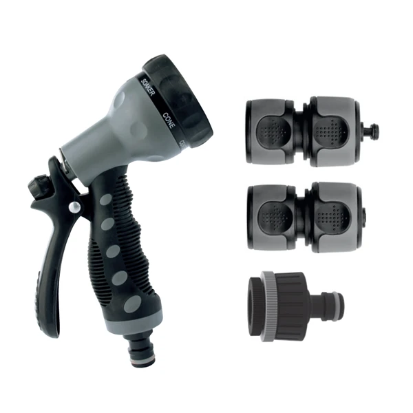 Fitt Lance Et Pistolet D'arrosage Ensemble Universel Arrosage Pistolet Raccords 13-19 Mm Bi-matière Noir 3 Fitt Lance Et Pistolet D'arrosage Ensemble Universel Arrosage Pistolet Raccords 13-19 Mm Bi-matière Noir